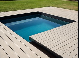 Custom operable pool cover with WPC finish